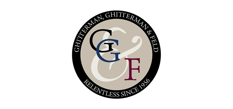 Logo of Ghitterman, Ghitterman, & Feld: Relentless Since 1956. Logo of Ghitterman, Ghitterman, & Feld: Relentless Since 1956.